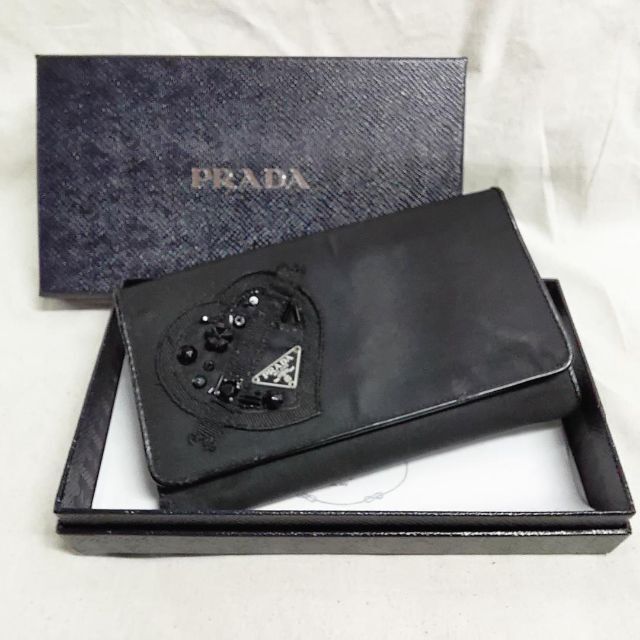 PRADA プラダ 三角ロゴ 長財布 ブラック 箱付き