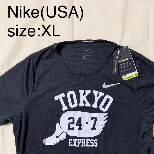Nike(USA)TKアスレチックグラフィックTシャツ　ブラック