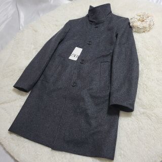 ザラ(ZARA)の【新品】ZARA ザラ スタンドカラー コート  チェスターコート ダークグレー(チェスターコート)