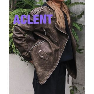 ACLENT ボーイフレンドビンテージウォッシュライダースジャケット