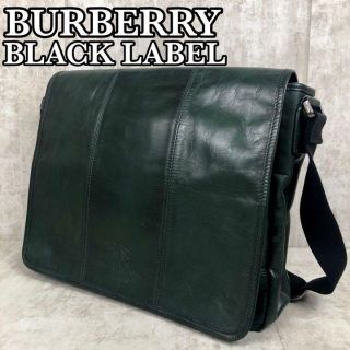 バーバリーブラックレーベル(BURBERRY BLACK LABEL)の【良品】バーバリーブラックレーベル　ショルダーバッグ　レザー　ホースロゴ　A4(ショルダーバッグ)