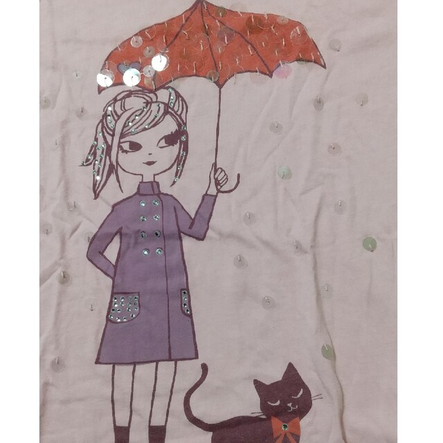 GAP Kids(ギャップキッズ)のスパンコールの雨が可愛いTシャツ キッズ/ベビー/マタニティのキッズ服女の子用(90cm~)(Tシャツ/カットソー)の商品写真