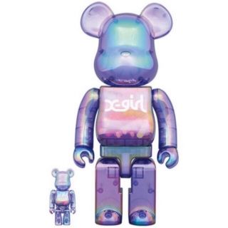 ベアブリック(BE@RBRICK)のBE@RBRICK X-girl CLEAR PURPLE 100％ 400％(フィギュア)