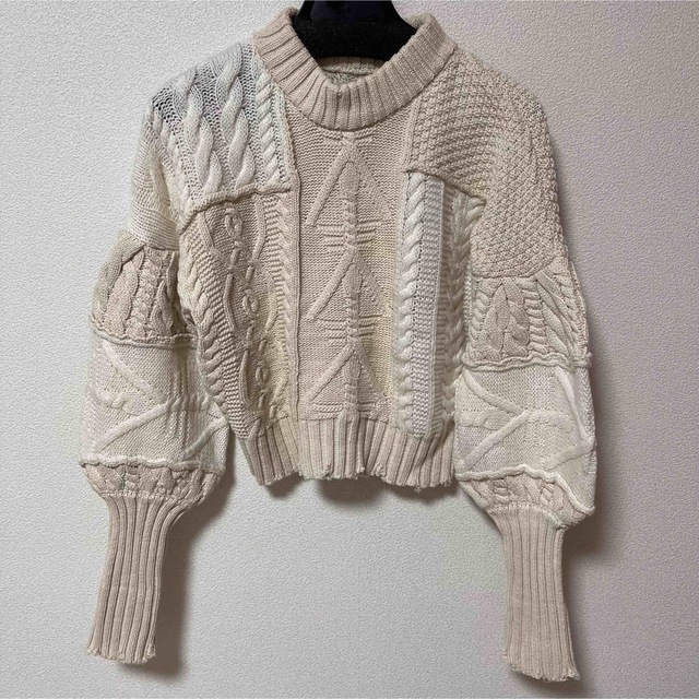 TODAYFUL(トゥデイフル)のTODAYFUL パッチワークパフニット　Patchwork Puff Knit レディースのトップス(ニット/セーター)の商品写真