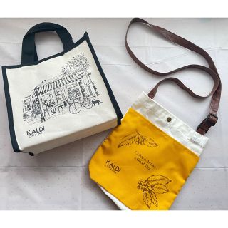 カルディ(KALDI)のカルディ　紅茶の日バックと、珈琲の日サコッシュ(ノベルティグッズ)