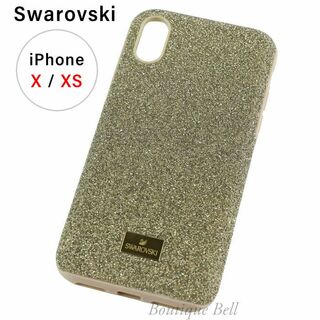 スワロフスキー(SWAROVSKI)の【スワロフスキー】クリスタル iPhoneX/XSケース Gold(iPhoneケース)