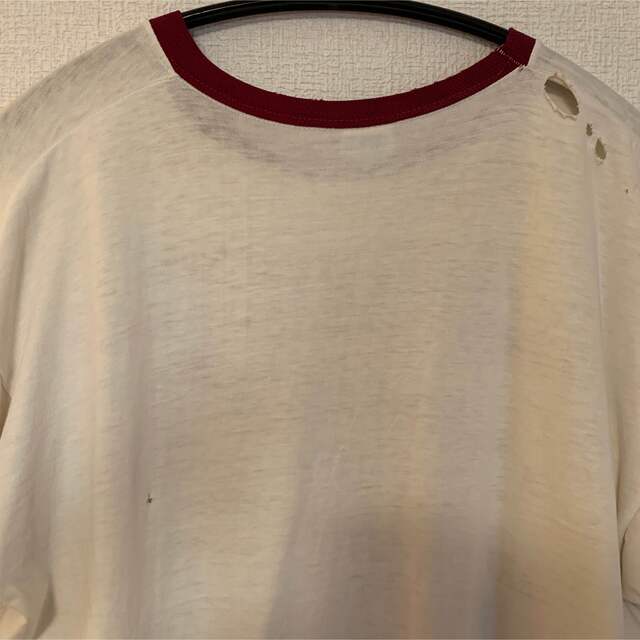 Champion(チャンピオン)のchampion 70's バーン加工　リンガー tシャツ　　カレッジ　　古着 メンズのトップス(Tシャツ/カットソー(半袖/袖なし))の商品写真