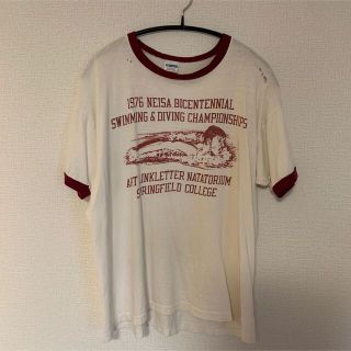 チャンピオン(Champion)のchampion 70's バーン加工　リンガー tシャツ　　カレッジ　　古着(Tシャツ/カットソー(半袖/袖なし))