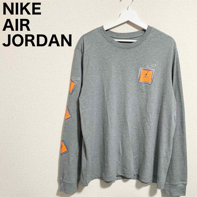 NIKE(ナイキ)のNIKE AIR JORDAN ロンT メンズ グレー ロゴ エアジョーダン メンズのトップス(Tシャツ/カットソー(七分/長袖))の商品写真