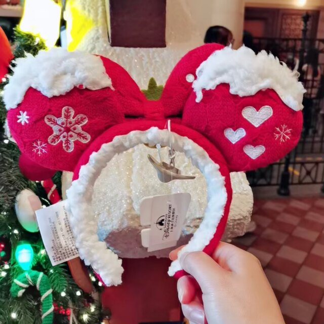 上海ディズニー新作　クリスマス　ミニーちゃんカチューシャ