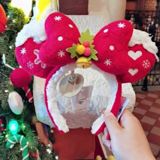 上海ディズニー新作　クリスマス　ミニーちゃんカチューシャ