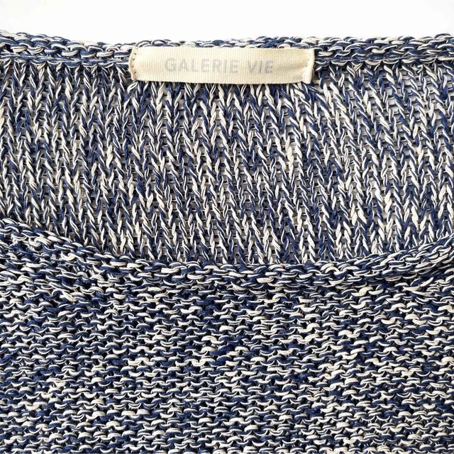 GALERIE VIE(ギャルリーヴィー)のギャルリーヴィー　シルク100%  ざっくり編み　ミックスカラーニット　S 青 レディースのトップス(ニット/セーター)の商品写真