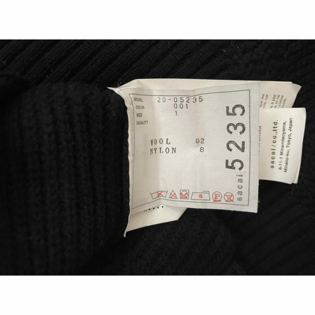 sacai(サカイ)のsacaiサカイ　Wool Knit Pullover ブラック レディースのトップス(ニット/セーター)の商品写真
