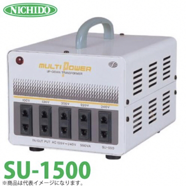 日動工業 海外用トランス AC100V~240V 1.5KVA SU-1500 スマホ/家電/カメラの生活家電(変圧器/アダプター)の商品写真