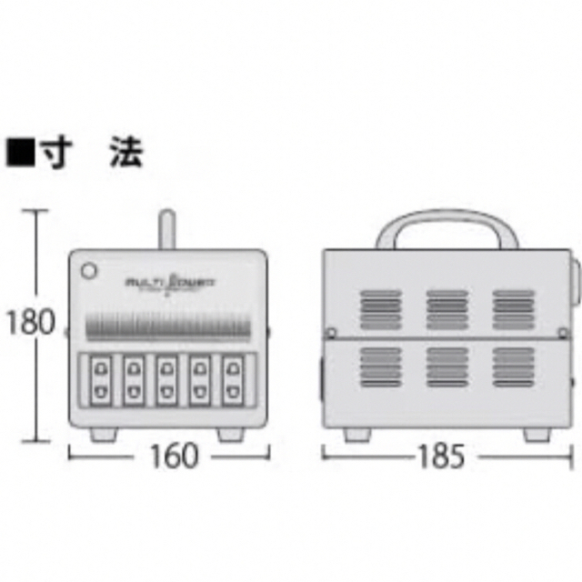 日動工業 海外用トランス AC100V~240V 1.5KVA SU-1500 スマホ/家電/カメラの生活家電(変圧器/アダプター)の商品写真