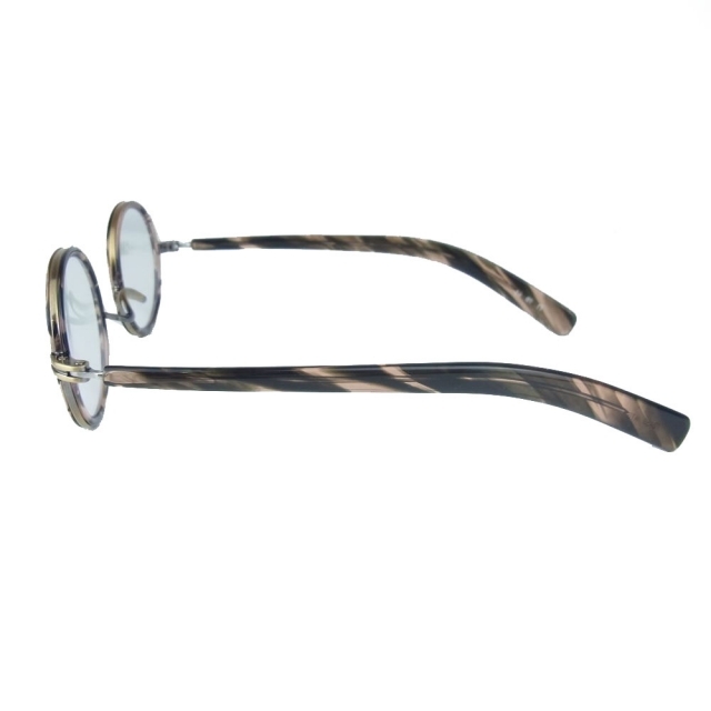 金子眼鏡 カネコオプティカル KANEKO OPTICAL T245S ATG 恒眸作 手造 セル巻きメタルフレーム アイウェア 眼鏡 ブラウン系【美品】約36cmx4cmテンプル