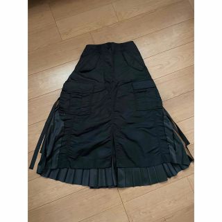 サカイ(sacai)のsacai サカイNylon Twill Mix Skirt ブラック サイズ2(ロングスカート)