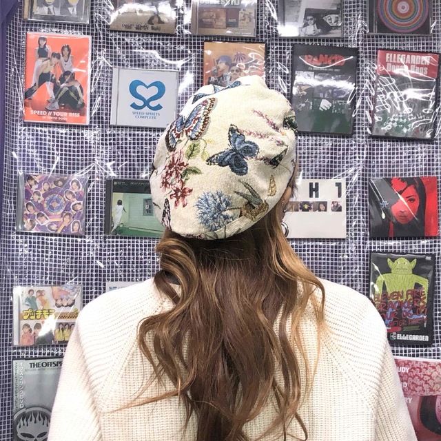 蝶々ゴブラン織 ベレー帽の通販 by Hand Made :SSD｜ラクマ
