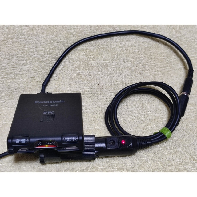 軽登録ETC パナソニックCY-ET809D シガープラグ + USB昇圧コード