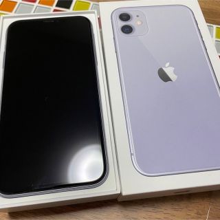 アイフォーン(iPhone)のiPhone11 64GB パープル　電池86% 本体箱付き　美品(スマートフォン本体)