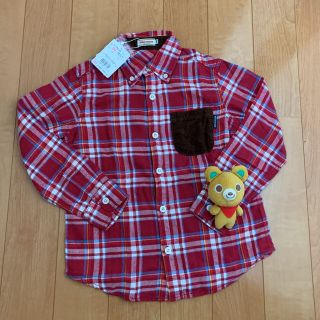 ミキハウス(mikihouse)の★ミキハウス★130★赤チェックシャツ★胸ポケット付★新品★(ブラウス)