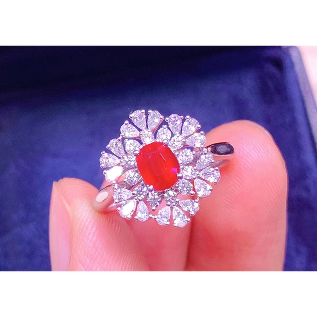 ⭐天然 ルビー ダイヤモンド リング k18 1.01ct