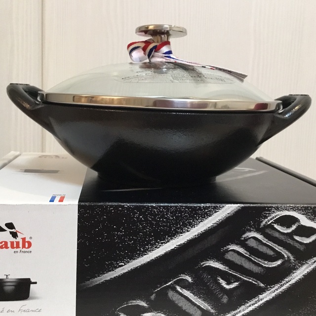 新品未使用 staub ストウブ ベビーウォック 16cm ブラック - 鍋/フライパン