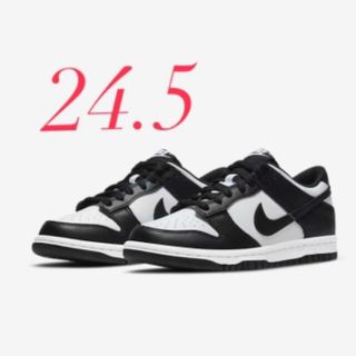 ナイキ(NIKE)のNike GS Dunk Low Retro White/Black  24.5(スニーカー)