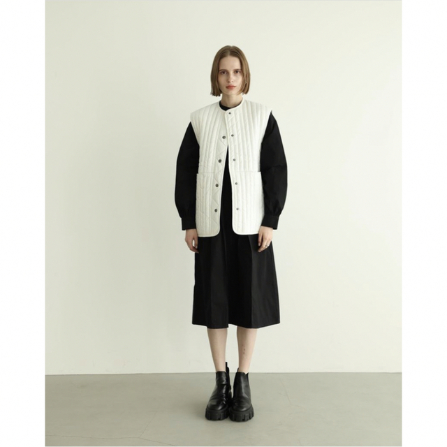 cavezarosso ストライプキルティングベスト ホワイト 美品 www.cecile