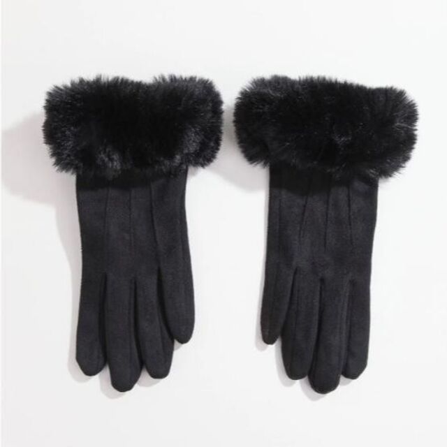 数量限定❤️ 新品 ファー手袋 防寒 プレゼント ブラック 黒 高見え 高級感 レディースのファッション小物(手袋)の商品写真