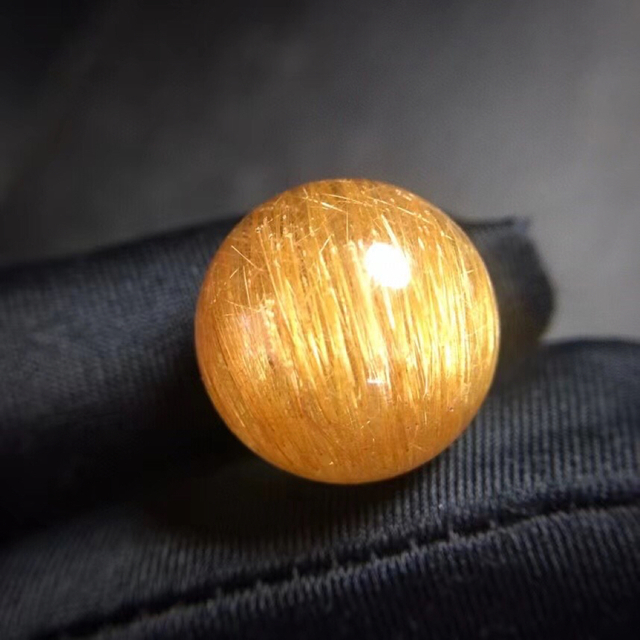 お見舞い ⭐︎天然銅色ゴールドルチルクオーツ 丸玉 18.3mm 各種パーツ