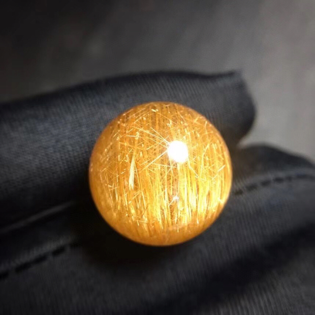⭐︎天然銅色ゴールドルチルクオーツ 丸玉 18.3mm 5