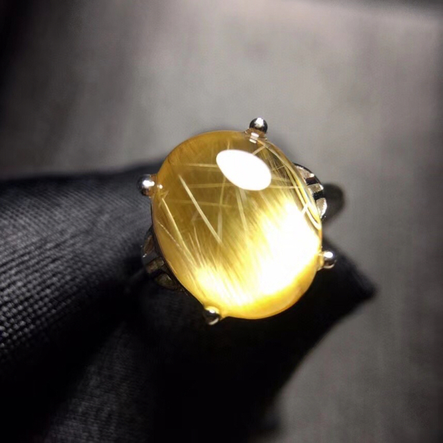 ⭐︎【天然】タイチンクオーツ リング s925 11.5x9.3mm-
