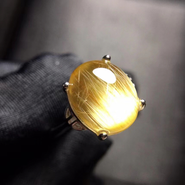 ⭐︎【天然】タイチンクオーツ リング s925 11.5x9.3mm-