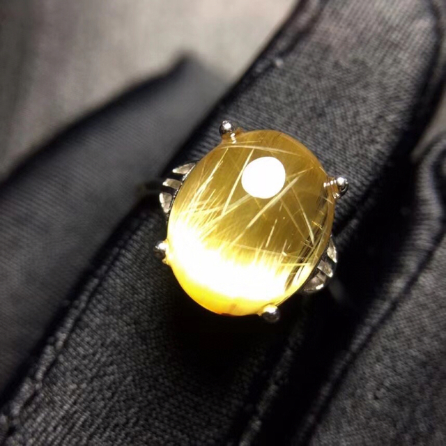 ⭐︎【天然】タイチンクオーツ リング s925 11.5x9.3mm-