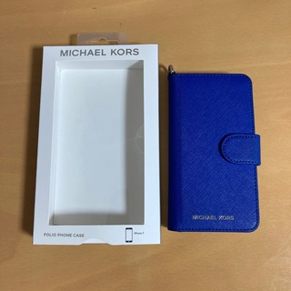 マイケルコース　iPhoneケース　手帳型　青