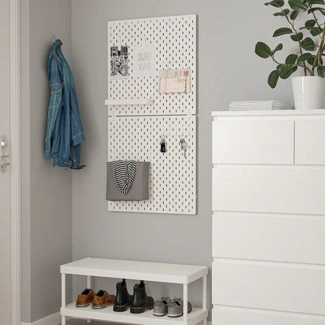 IKEA イケア 有孔ボード ホワイト 白 サイズ 56x56cm ペグボード