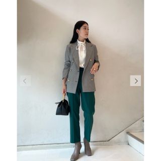 Mila Owen 金釦2サイズチェックダブルブレザージャケットの通販 by