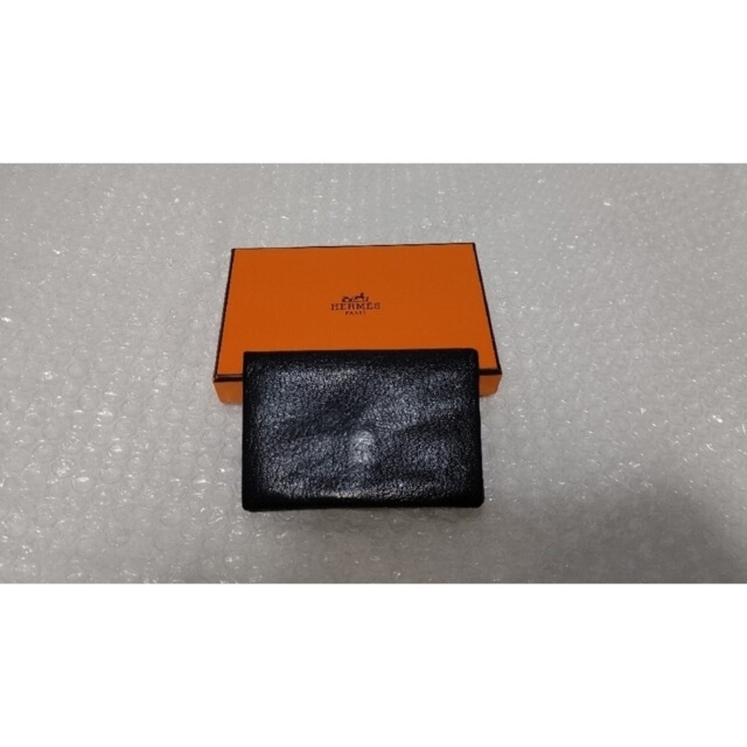 美品 HERMES カードケース 定期入れ ブラック カルヴィ - 名刺入れ