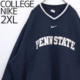 ナイキ(NIKE)のナイキ ナイロンジャケット penn カレッジ大学 ネイビー紺 2XL 古着(ナイロンジャケット)