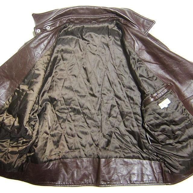 ライダースジャケット 本革 ダブル メンズ レザージャケット L 茶 AS29