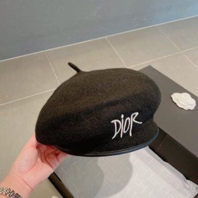 Christian Dior フェルト ベレー帽 ブラック キャスケット 帽子 【予約