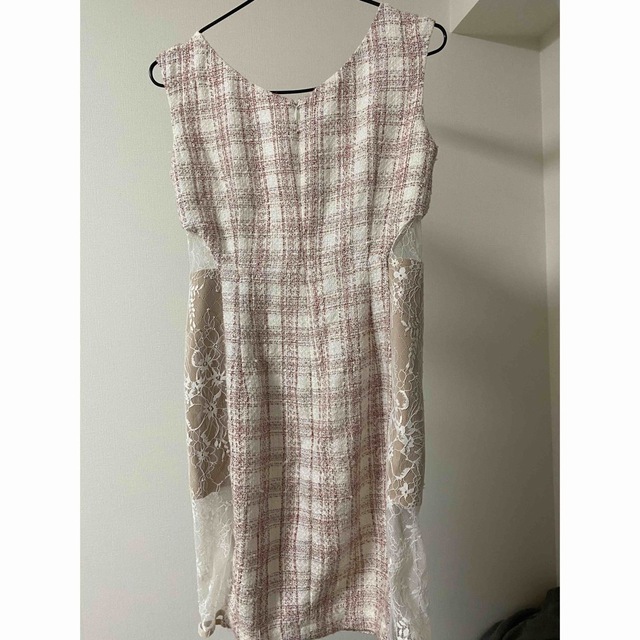 ROBE(ローブ)のローブドフルール ツイード ドレス Mサイズ ピンク レディースのフォーマル/ドレス(ナイトドレス)の商品写真