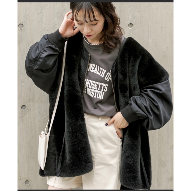 ciopanictypy esinta】ファー切り替えジャケット アウター 【新作入荷