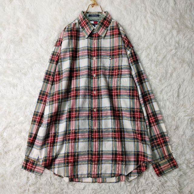 TOMMY HILFIGER(トミーヒルフィガー)の90s★US輸入★トミーヒルフィガー 長袖ボタンダウンシャツ オーバーチェック メンズのトップス(シャツ)の商品写真