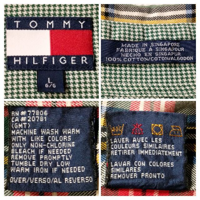 TOMMY HILFIGER(トミーヒルフィガー)の90s★US輸入★トミーヒルフィガー 長袖ボタンダウンシャツ オーバーチェック メンズのトップス(シャツ)の商品写真