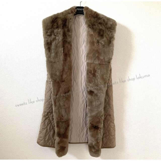 Max Mara - キャメル100 白タグ 最高級 希少ジレ キルティング ファー