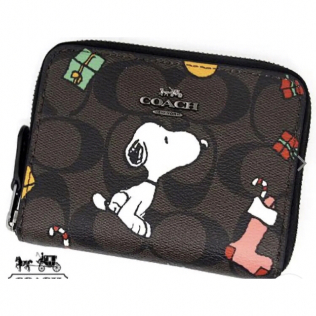 COACH(コーチ)のCOACHX PEANUTSジップ アラウンドウォレット スヌーピー ブラウン  レディースのファッション小物(財布)の商品写真