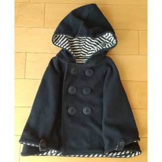 ベベ(BeBe)の【美品】Bebe ポンチョ型コート　新生児～90　ネイビー　濃紺　フリース(コート)