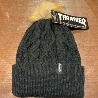 スラッシャー(THRASHER)のTHRASHER スラッシャー　ニット帽　新品　未使用　タグ付き　ブラック(ニット帽/ビーニー)